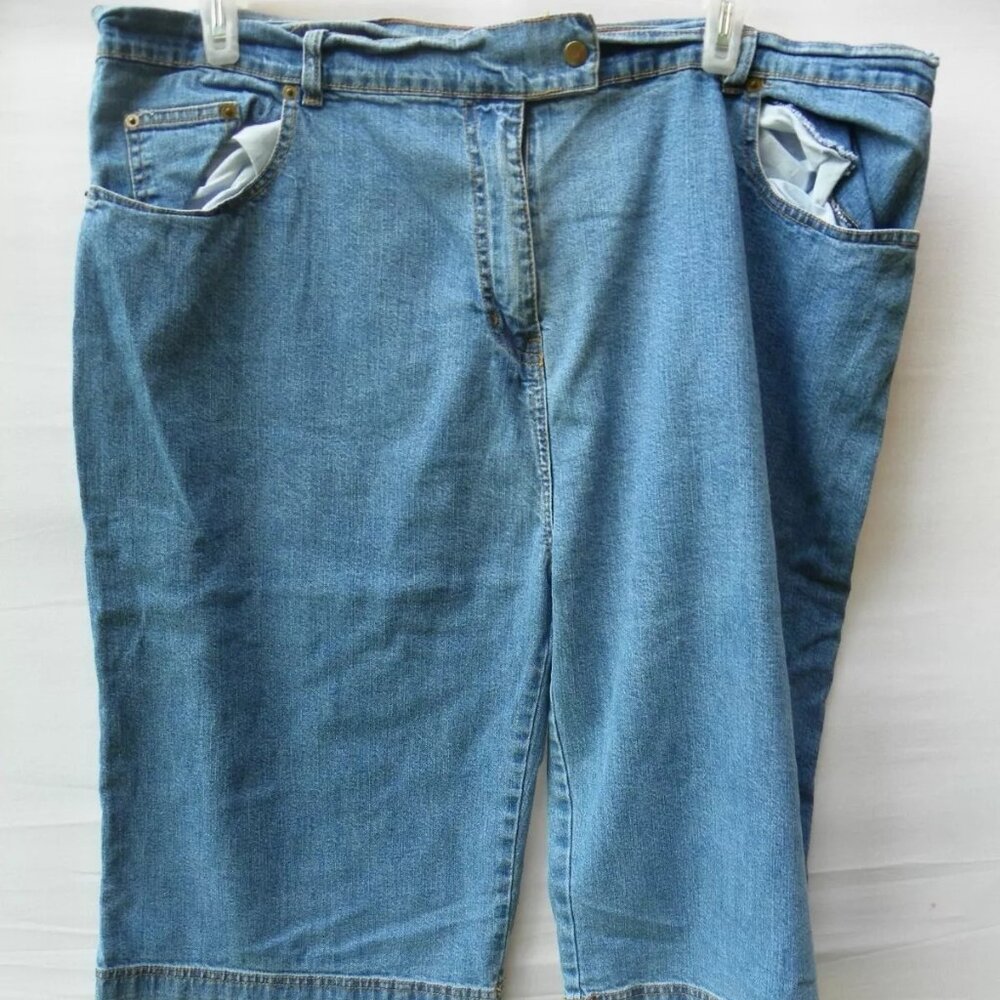 Details Women's Plus Size 24W Blue Jean Capri Pants S9